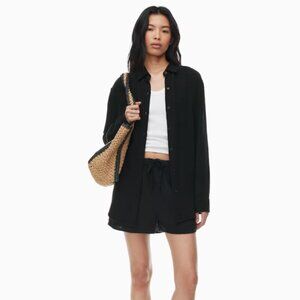 Aritzia Little Moon Sail Shirt Relaxed Organic Cotton Button-Up Shirt Gauze